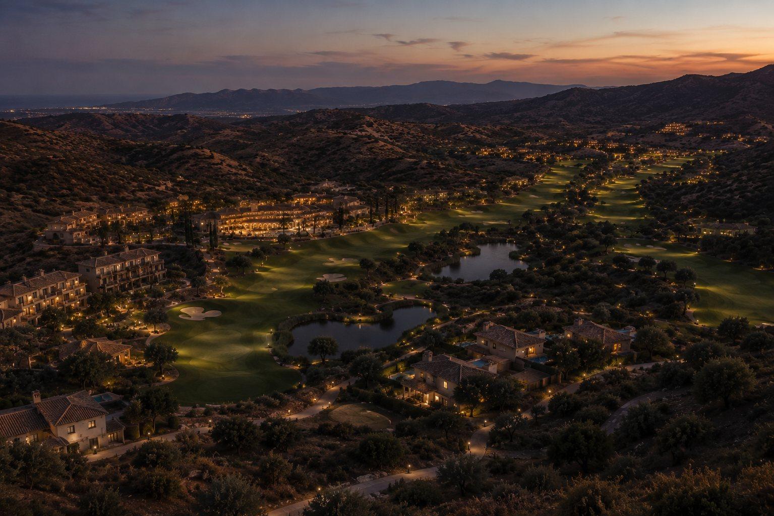 Golf resort at dusk — investment opportunity, Murcia region, Spain
