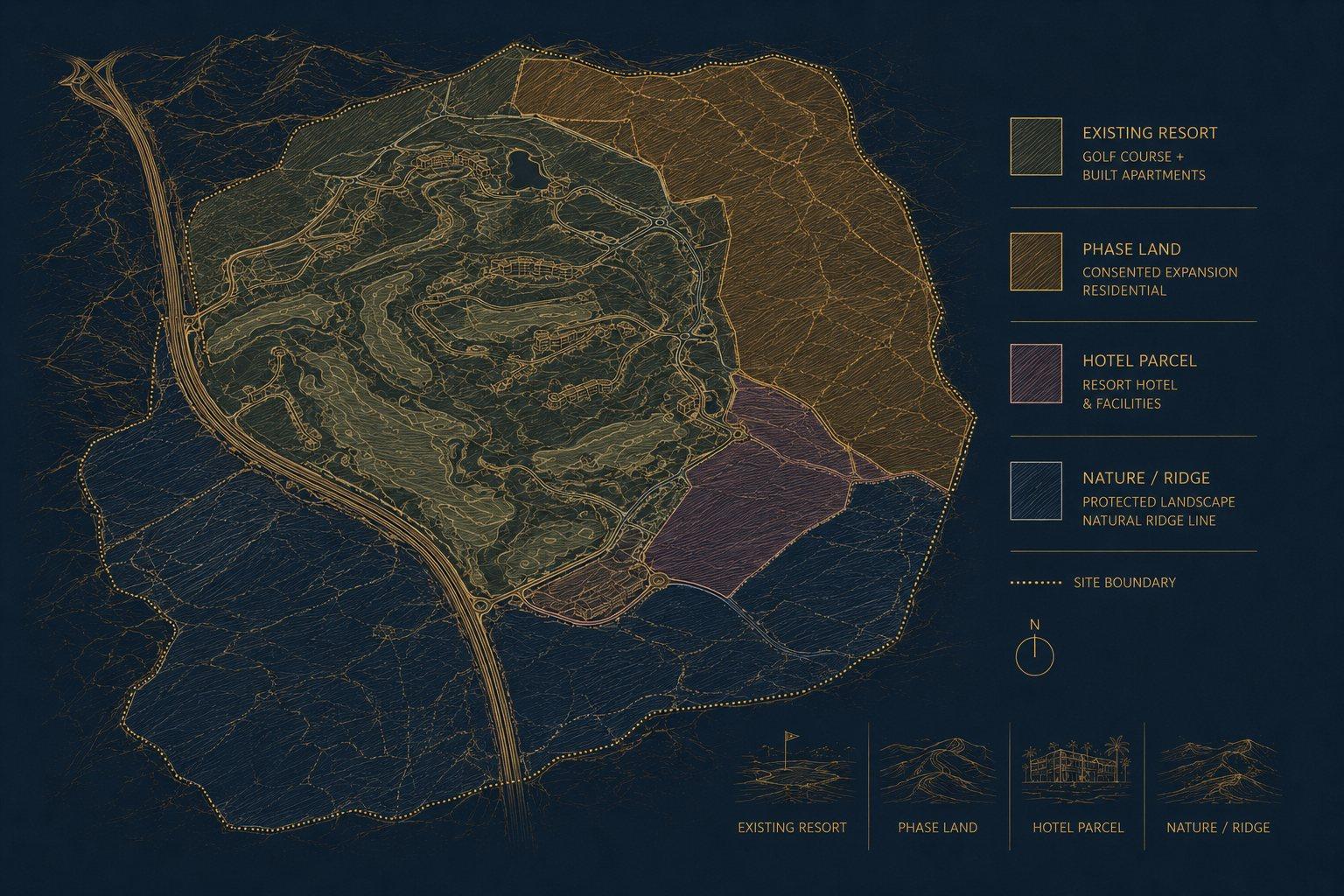 Golf resort masterplan — 126-hectare development, Murcia region, Spain