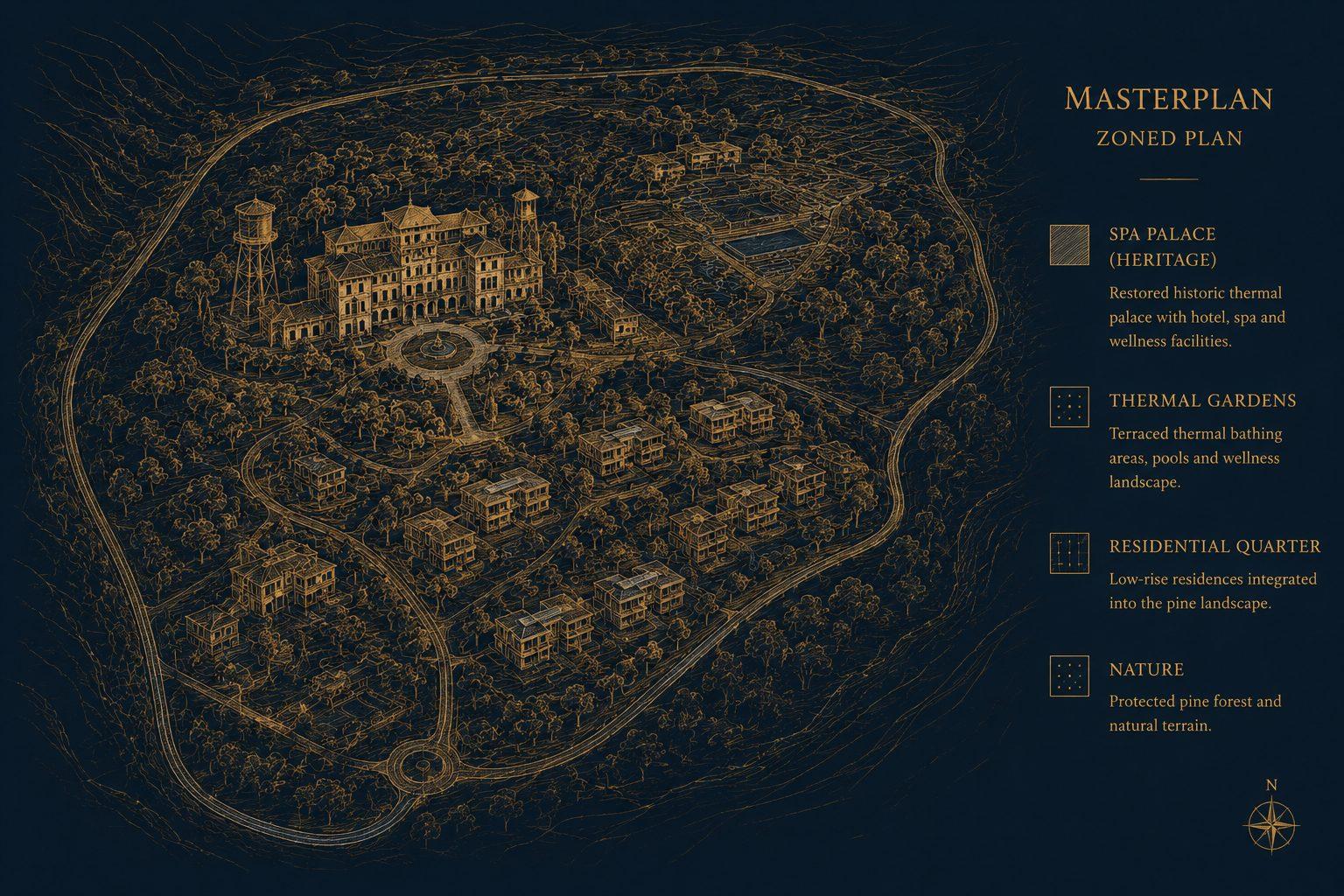 Heritage palace masterplan — thermal spa hotel development, Alicante interior
