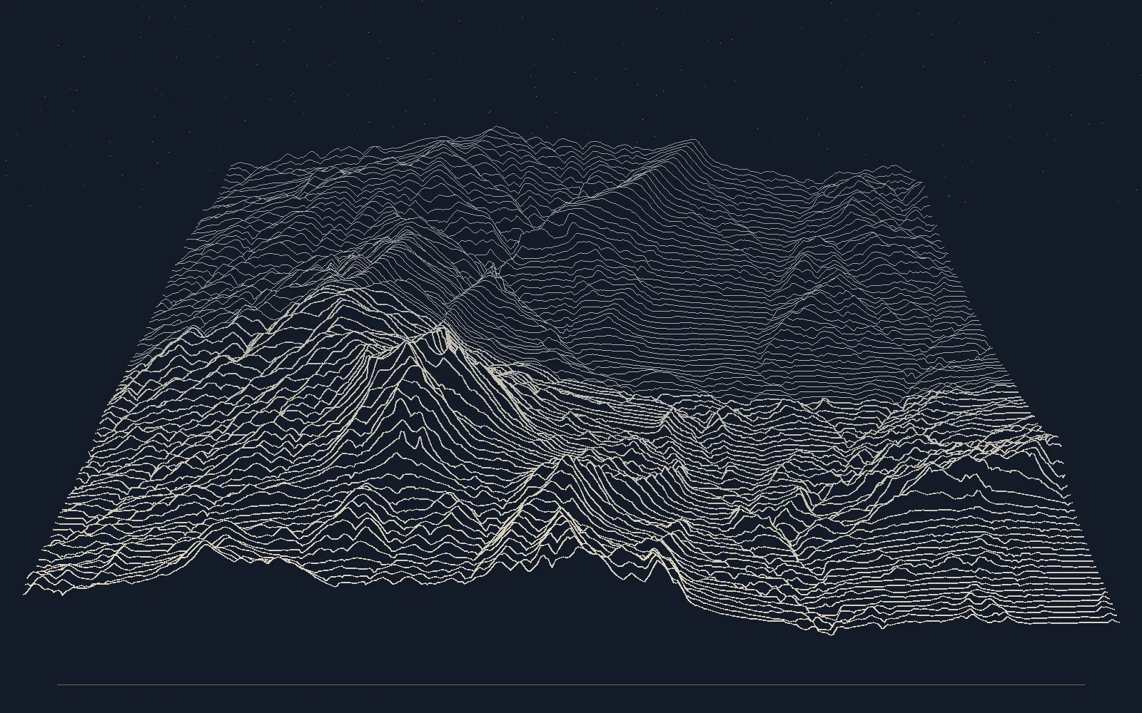 Tredimensionell terräng över bergen runt Jijona, ur LiDAR-data med 5 meters upplösning