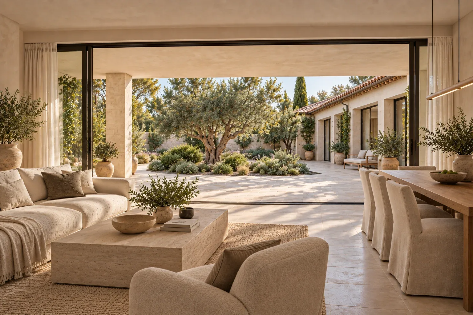 Living rooms that open to the shade, concept illustration
