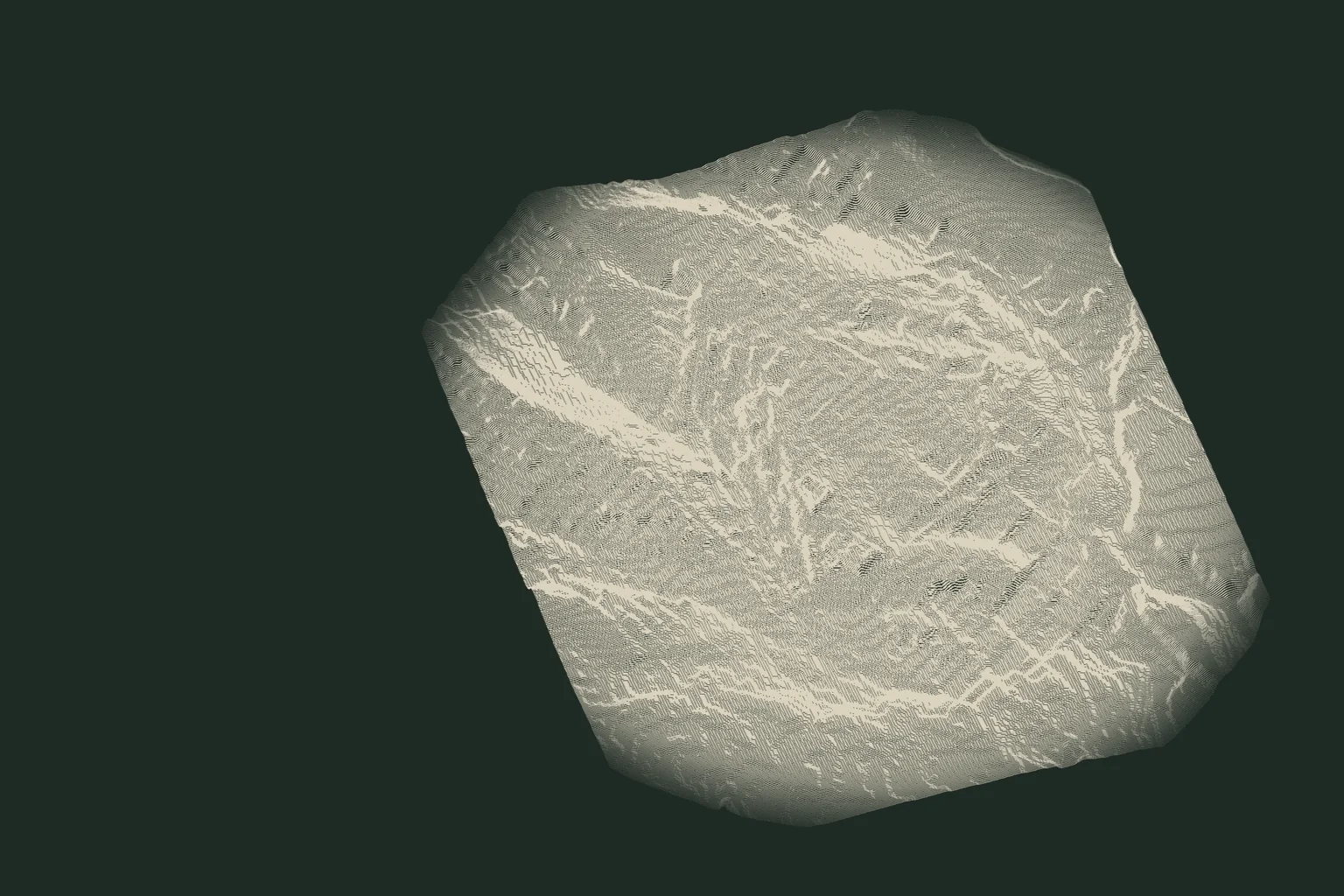 Terrain drawing of almost level land in the Campo de Murcia from the IGN 5-metre elevation model, heights exaggerated six times