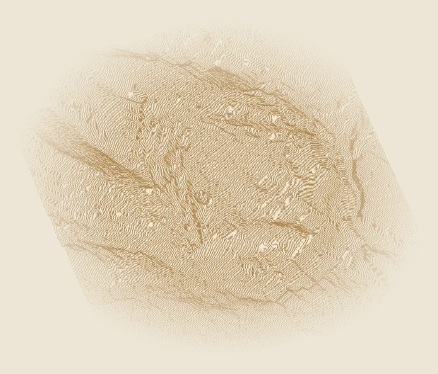 The land and its surroundings, about 2.1 × 2.4 km, drawn from the IGN 5-metre elevation model and seen from the south-south-west. Heights × 6.