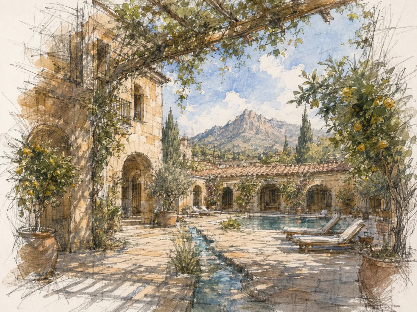 First sketch · the courtyard