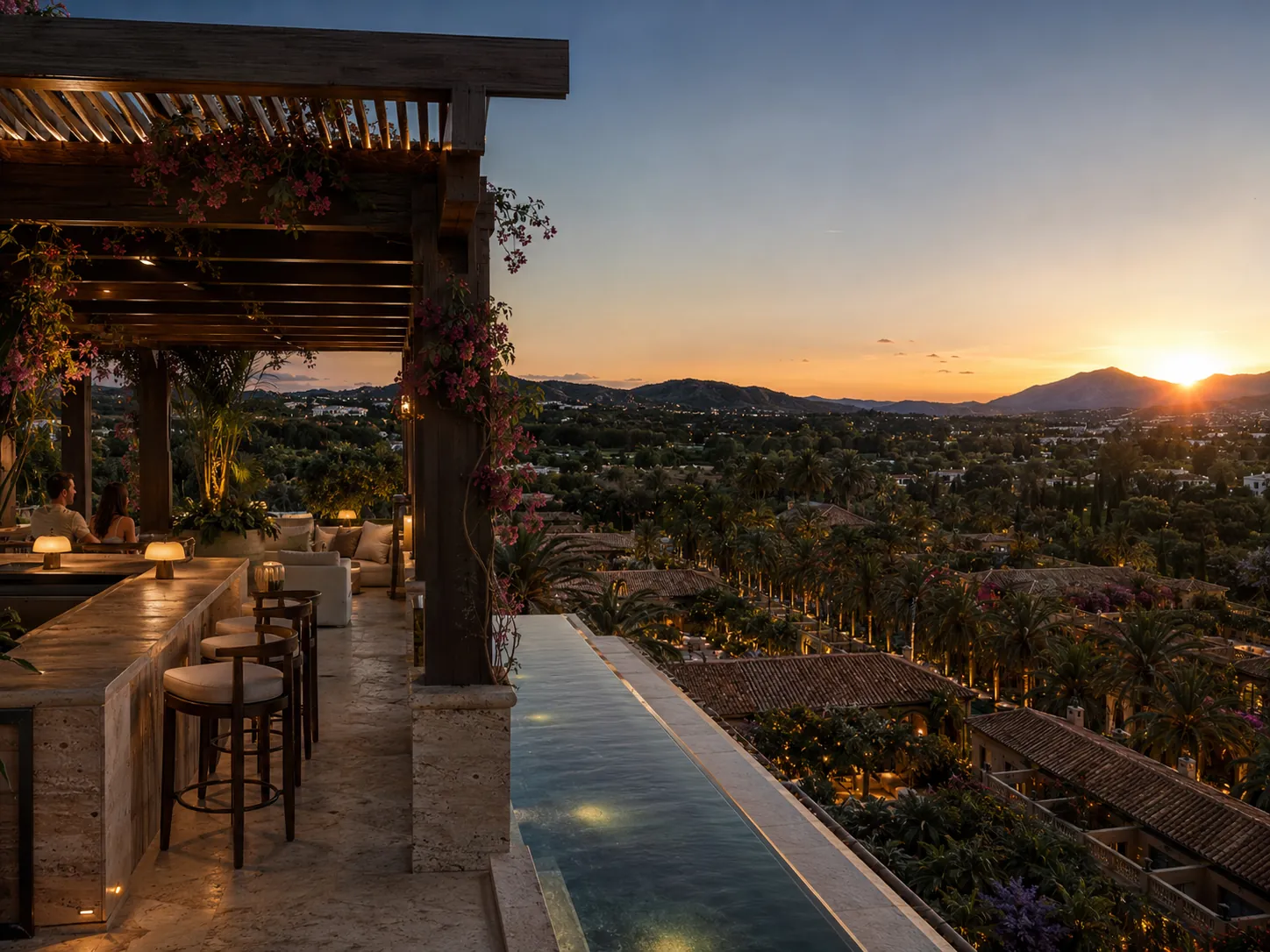 The roof at sunset