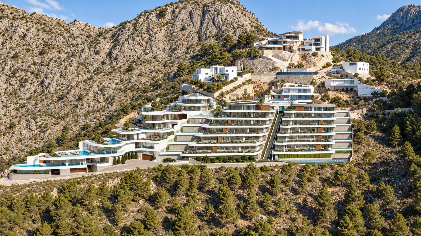 Dibujo LiDAR en bronce de la ladera de Mascarat entre Altea y Calp, Costa Blanca