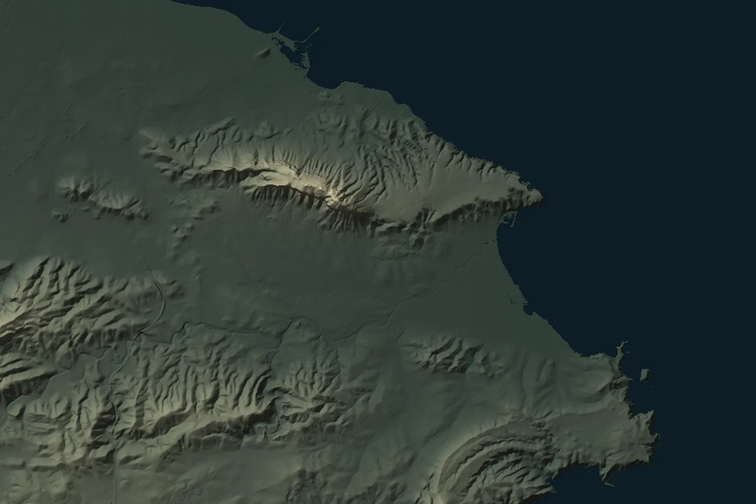 Relieve de la costa de Xàbia, dibujado con datos del terreno del IGN